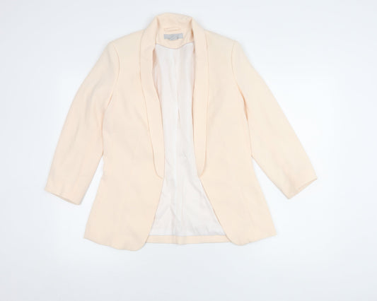 H&M Women Beige Blazer Size 8, Long Sleeve, Regular Fit
