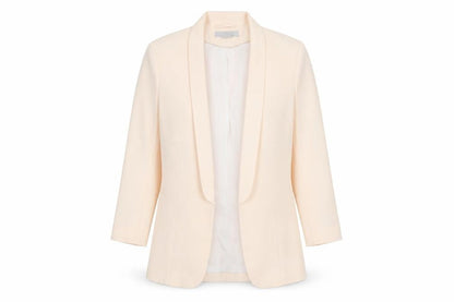H&M Women Beige Blazer Size 8, Long Sleeve, Regular Fit