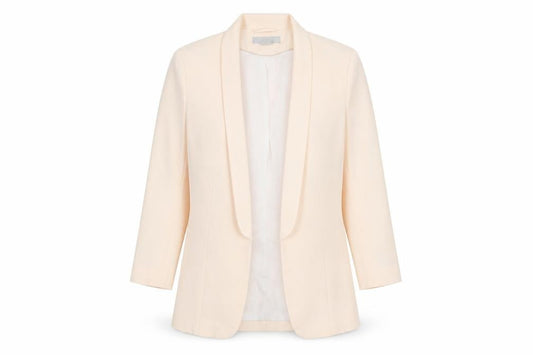 H&M Women Beige Blazer Size 8, Long Sleeve, Regular Fit