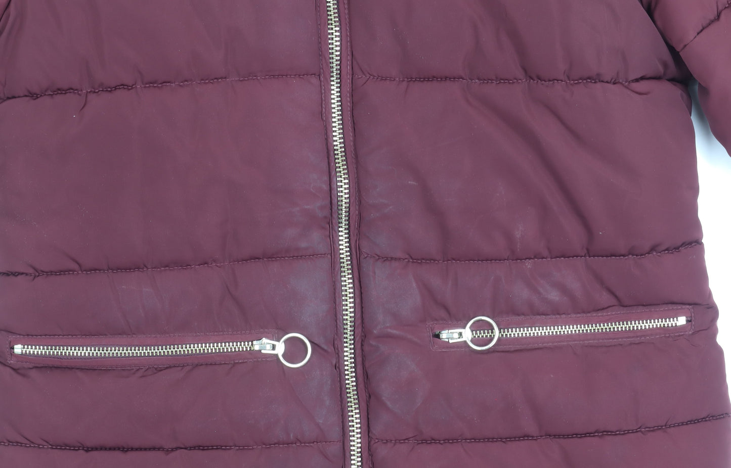 Womens UK Size 6 Topshop Red Puffer Jacket