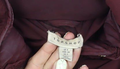 Womens UK Size 6 Topshop Red Puffer Jacket