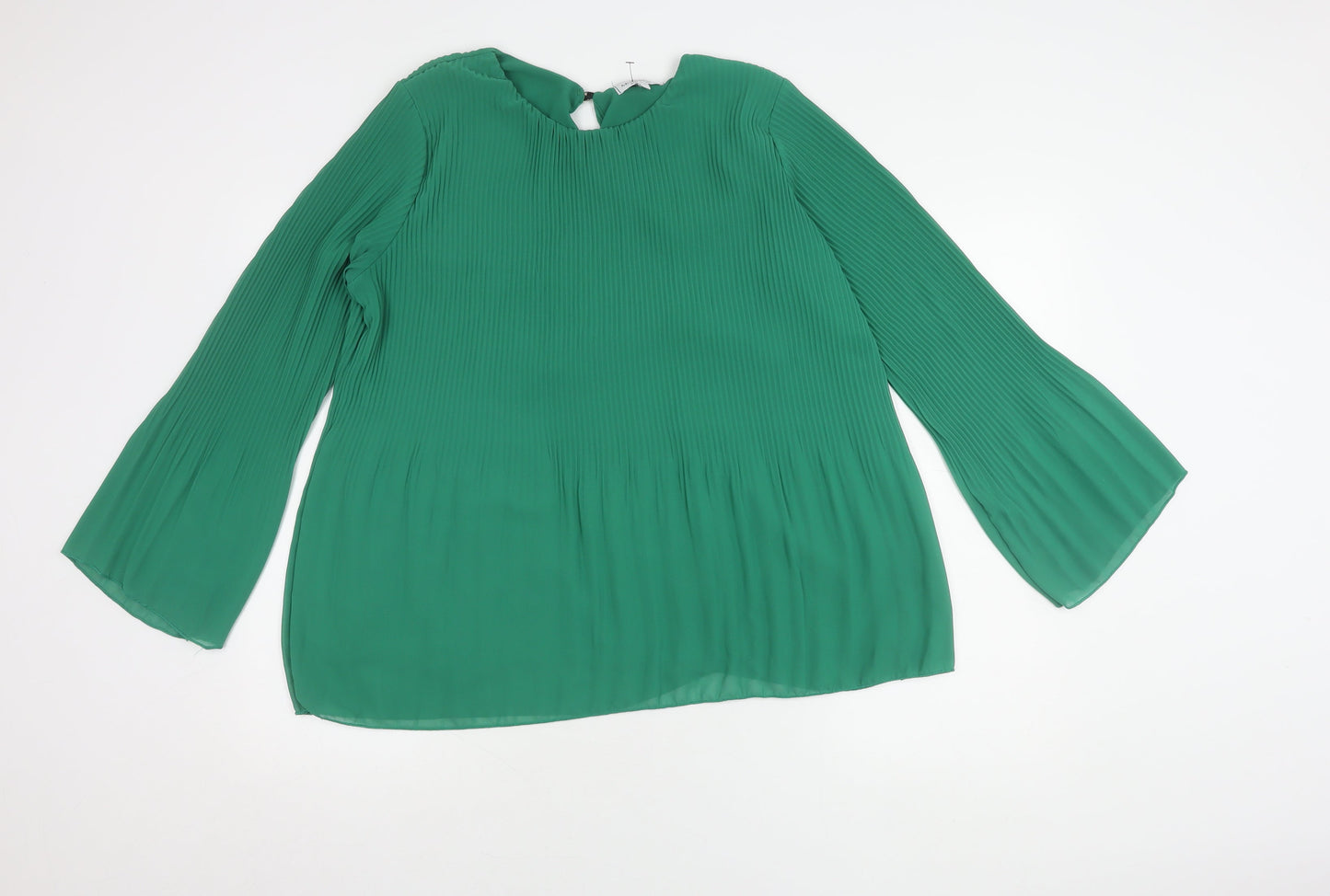 Modissima Women's Green Blouse L Flared Sleeve