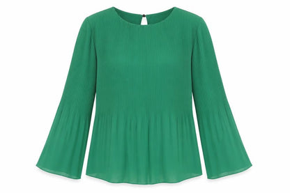 Modissima Women's Green Blouse L Flared Sleeve