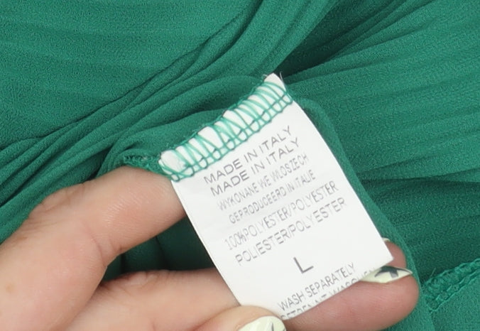 Modissima Women's Green Blouse L Flared Sleeve