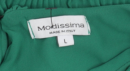 Modissima Women's Green Blouse L Flared Sleeve