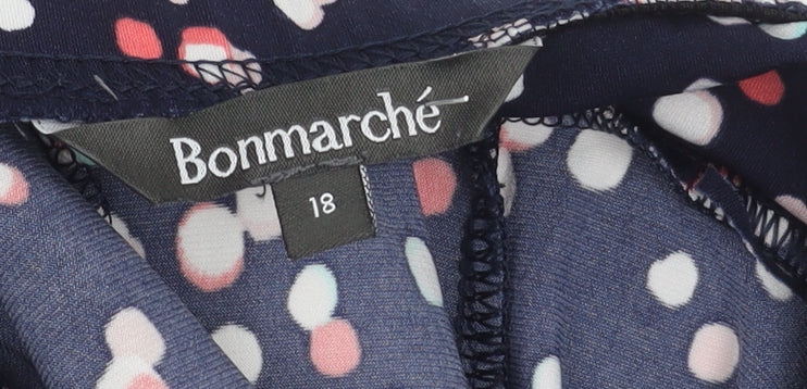 Bonmarché Women's Blue A-Line Polka Dot Skirt Size 18