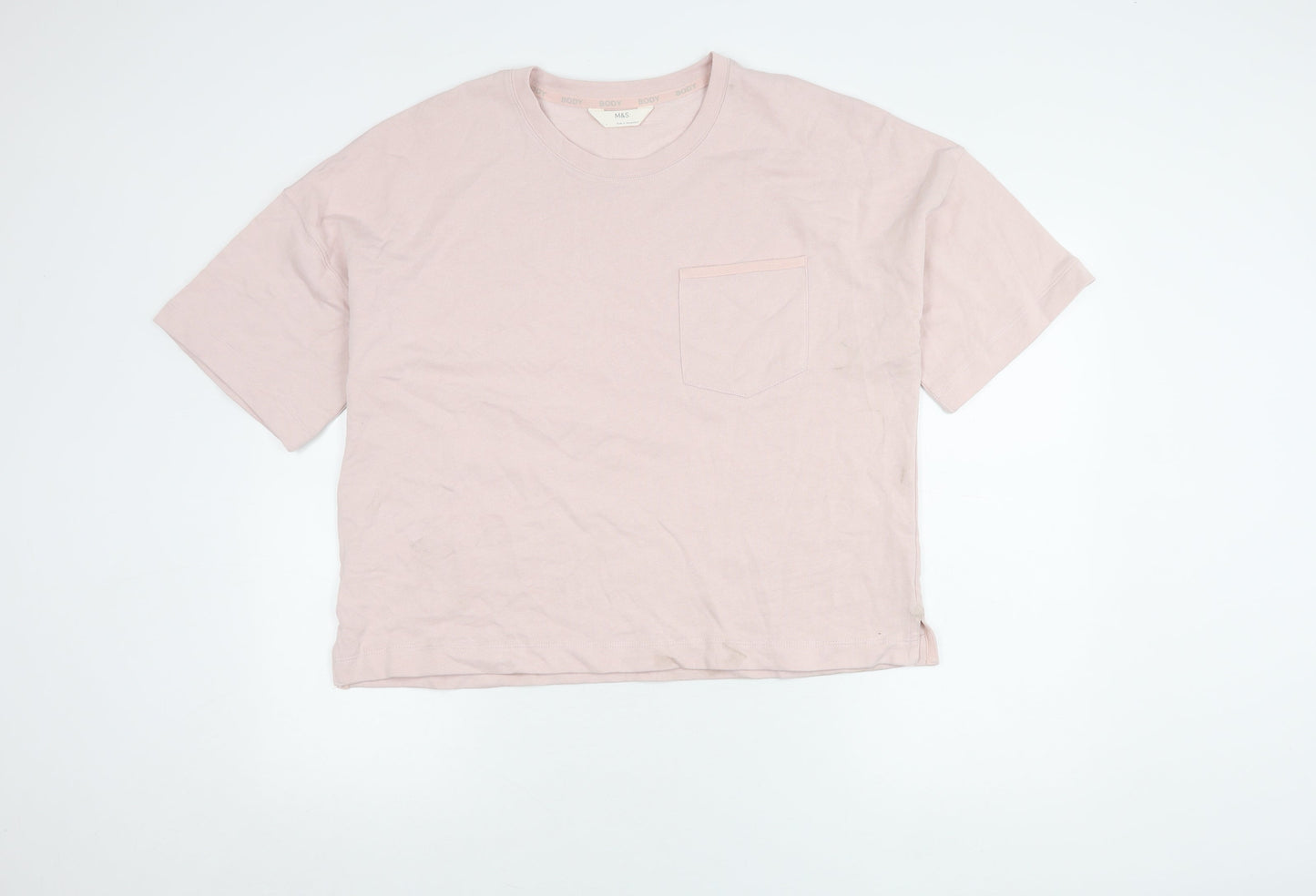 Womens UK Size L Marks and Spencer Pink Basic T-Shirt