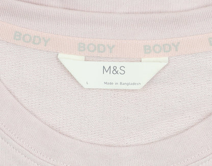 Womens UK Size L Marks and Spencer Pink Basic T-Shirt