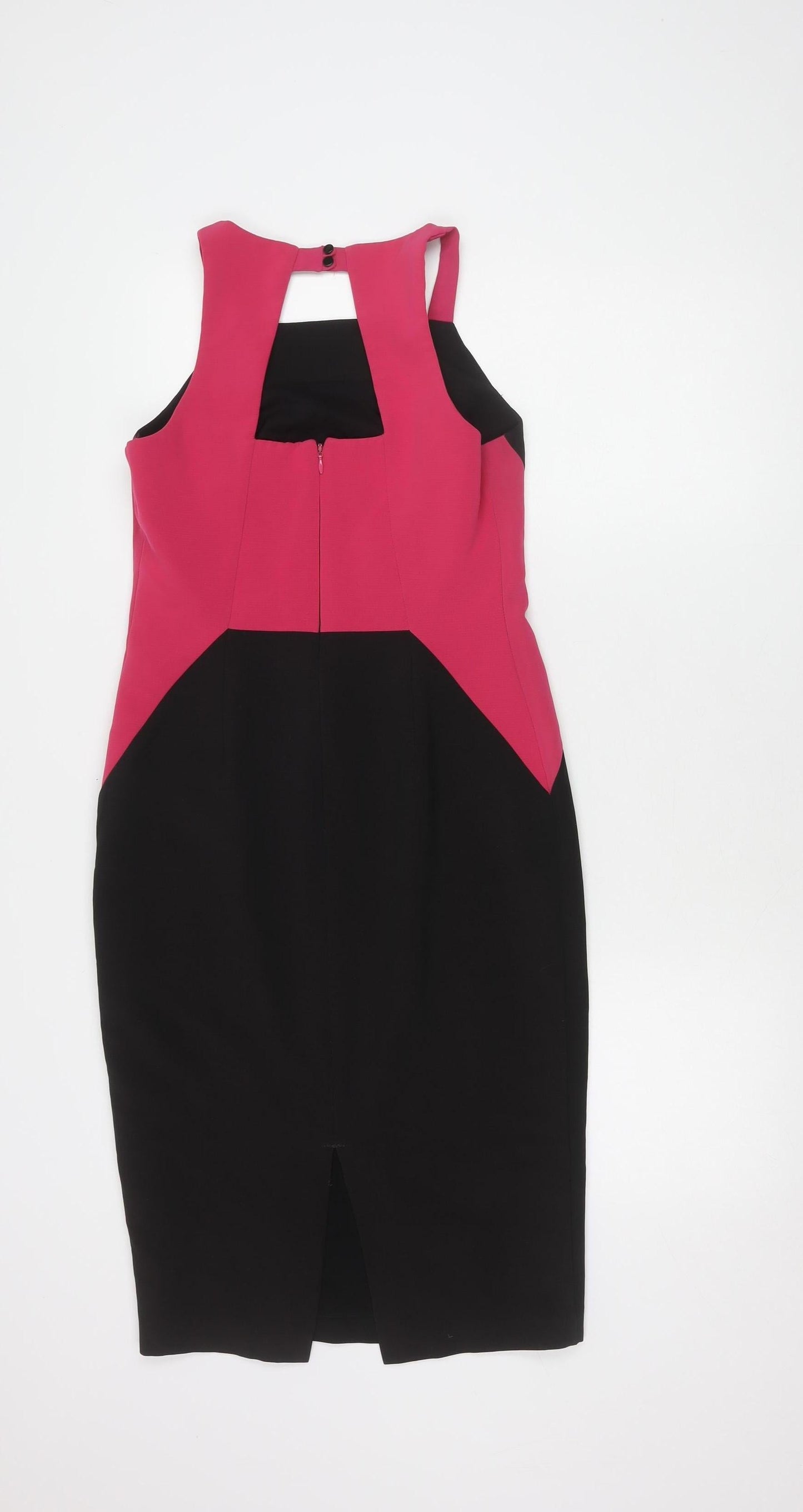 Next Women's Black Pink Colourblock Bodycon Dress