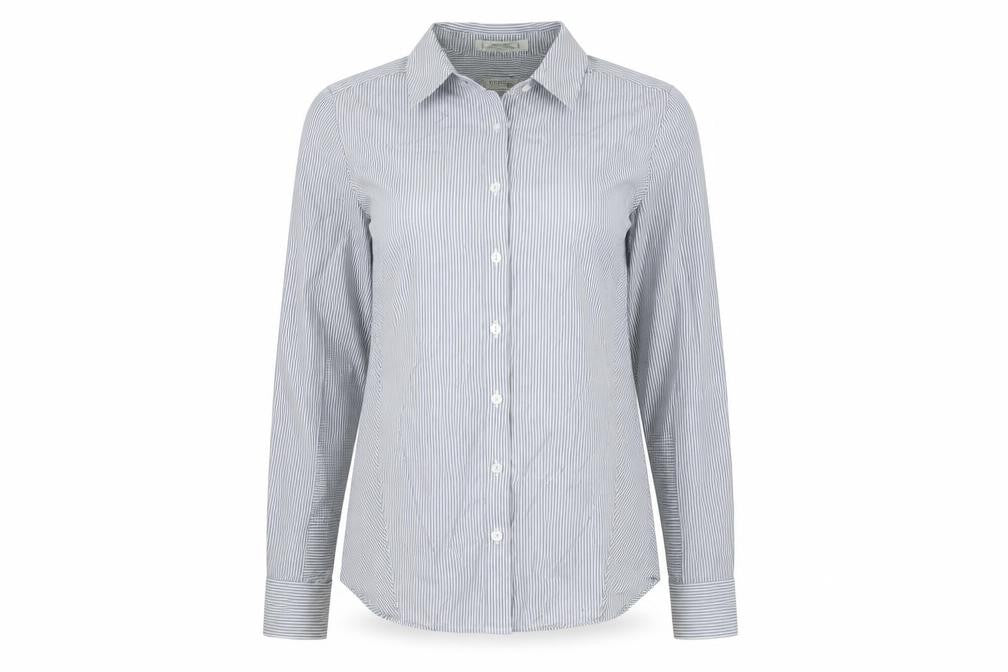 Womens UK Size 12 Orvis Grey Basic Button-Up