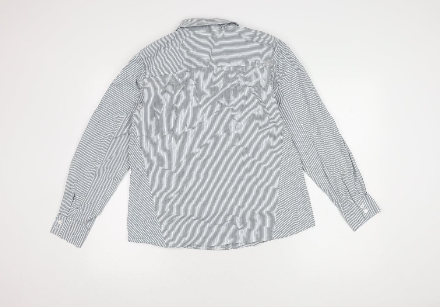 Orvis Women's Grey Striped Button-Up Shirt Size 12