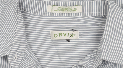Orvis Women's Grey Striped Button-Up Shirt Size 12
