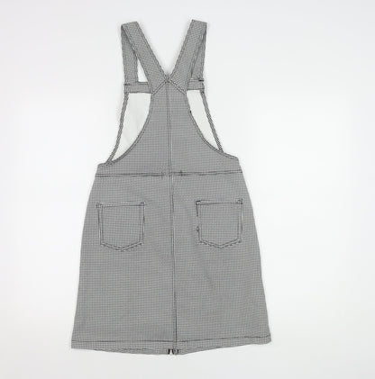 H&M Girls Black Gingham Pinafore Dress, Size 13