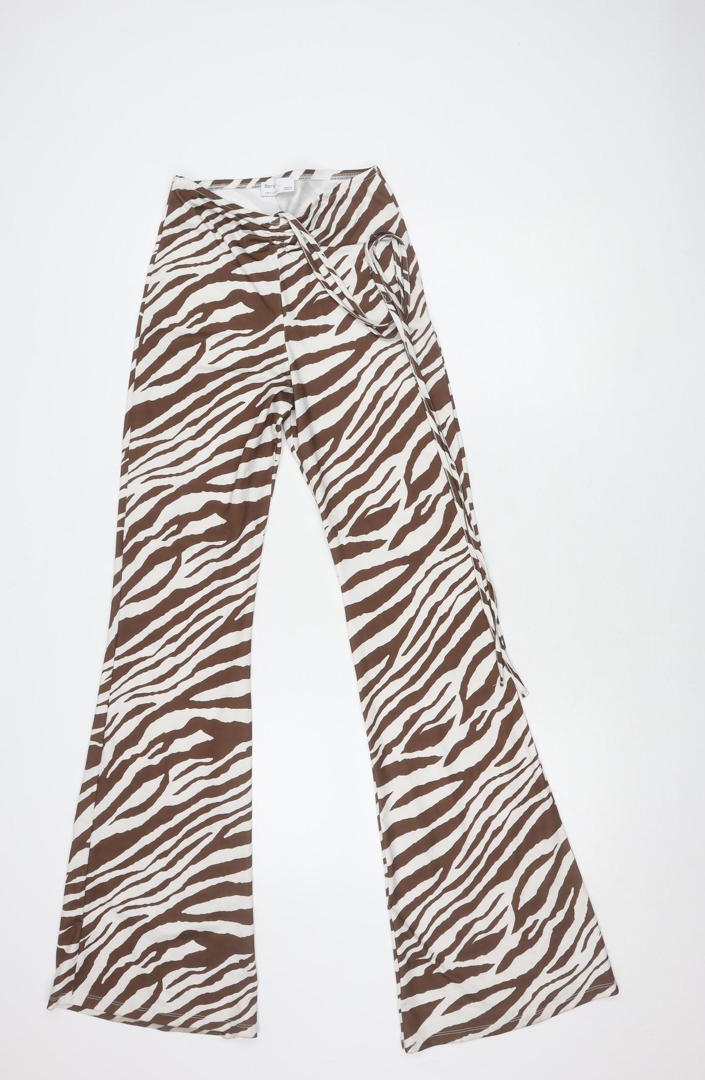 Bershka Women's Zebra Print Flared Trousers S