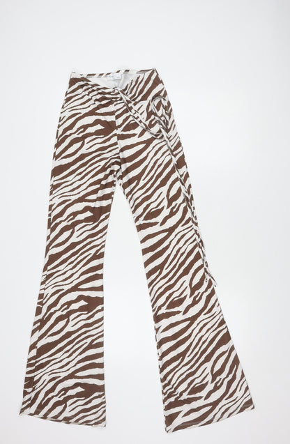 Bershka Women's Zebra Print Flared Trousers S