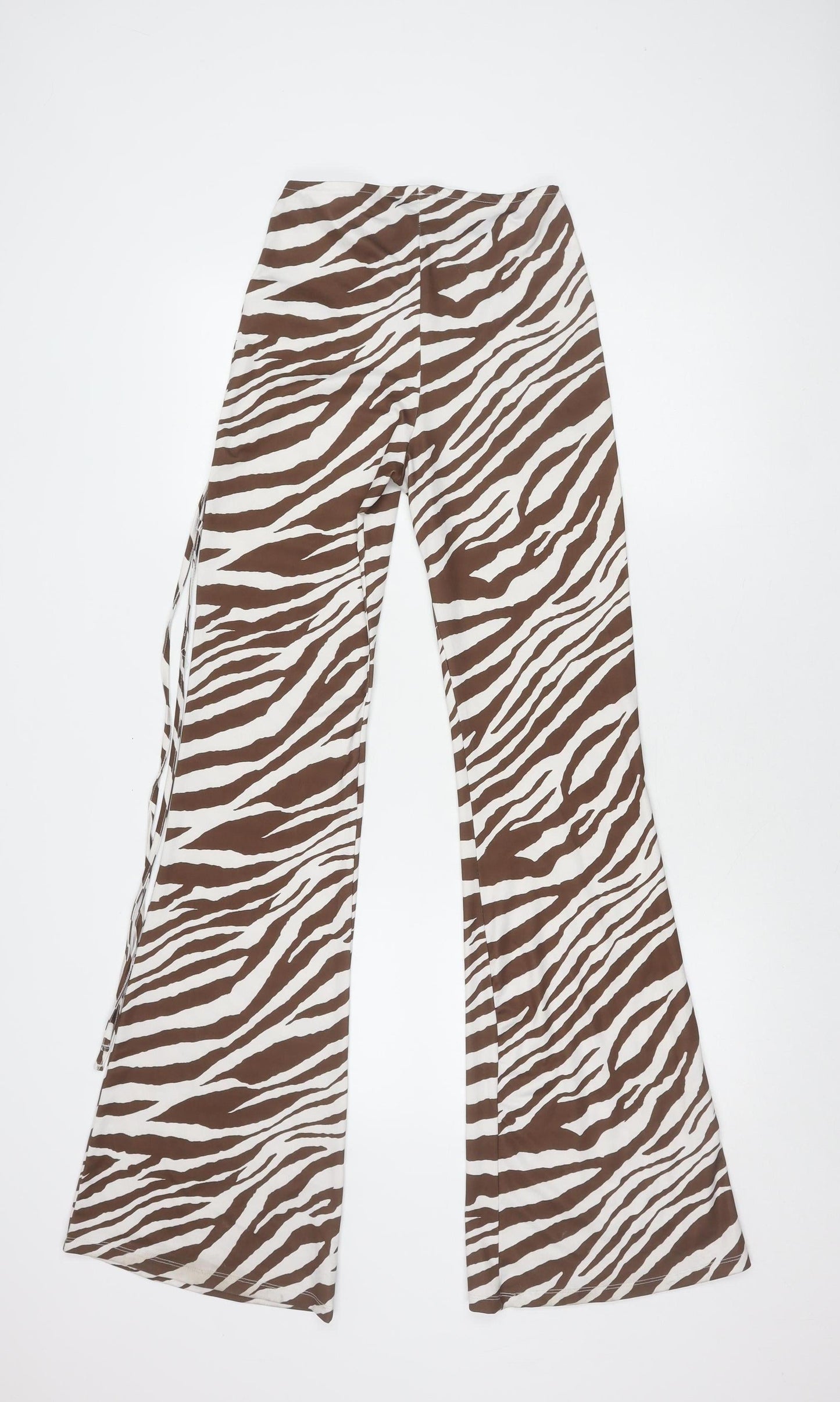 Bershka Women's Zebra Print Flared Trousers S