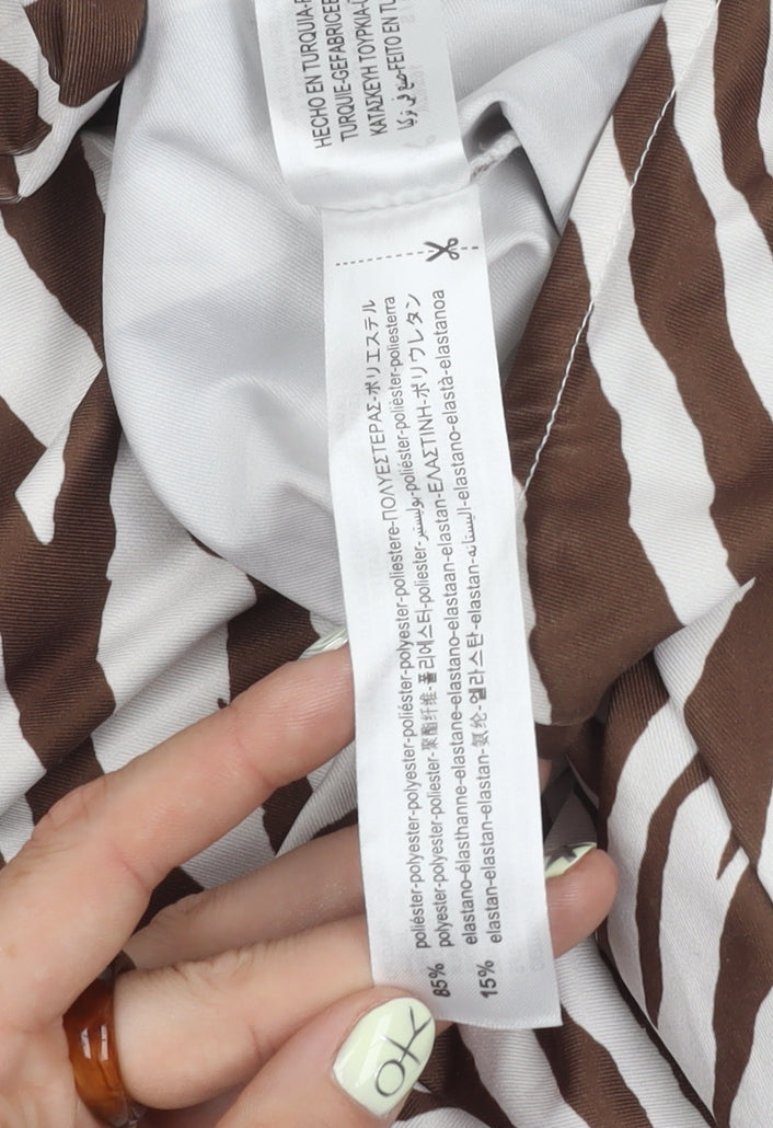 Bershka Women's Zebra Print Flared Trousers S