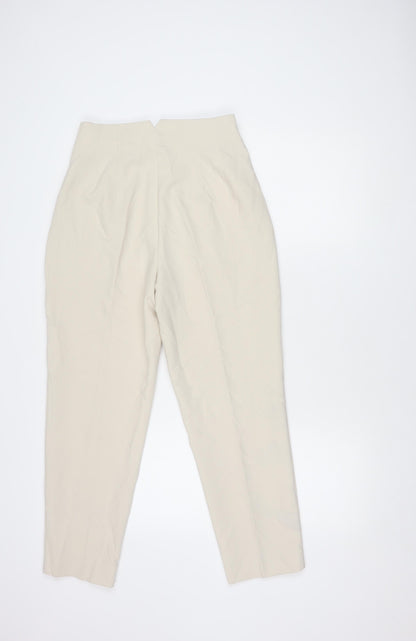 Womens UK Size M Zara Regular Fit  Beige Trousers