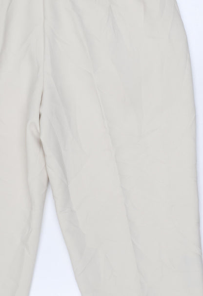 Womens UK Size M Zara Regular Fit  Beige Trousers