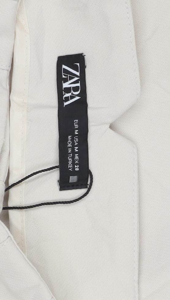 Womens UK Size M Zara Regular Fit  Beige Trousers