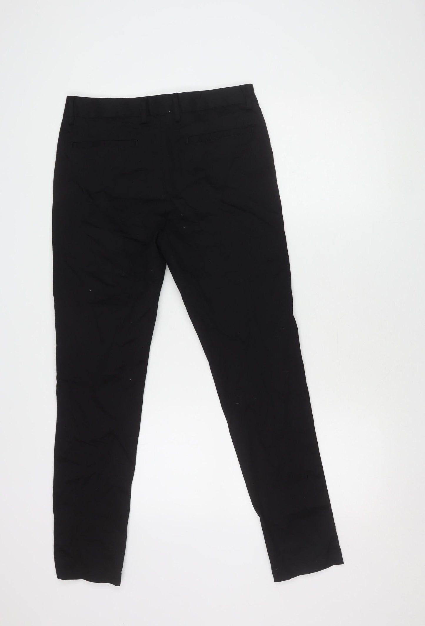 River Island Unisex Black Straight Trousers Size 30