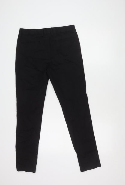 River Island Unisex Black Straight Trousers Size 30