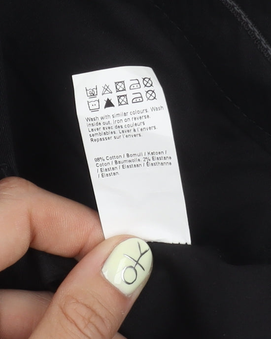 River Island Unisex Black Straight Trousers Size 30