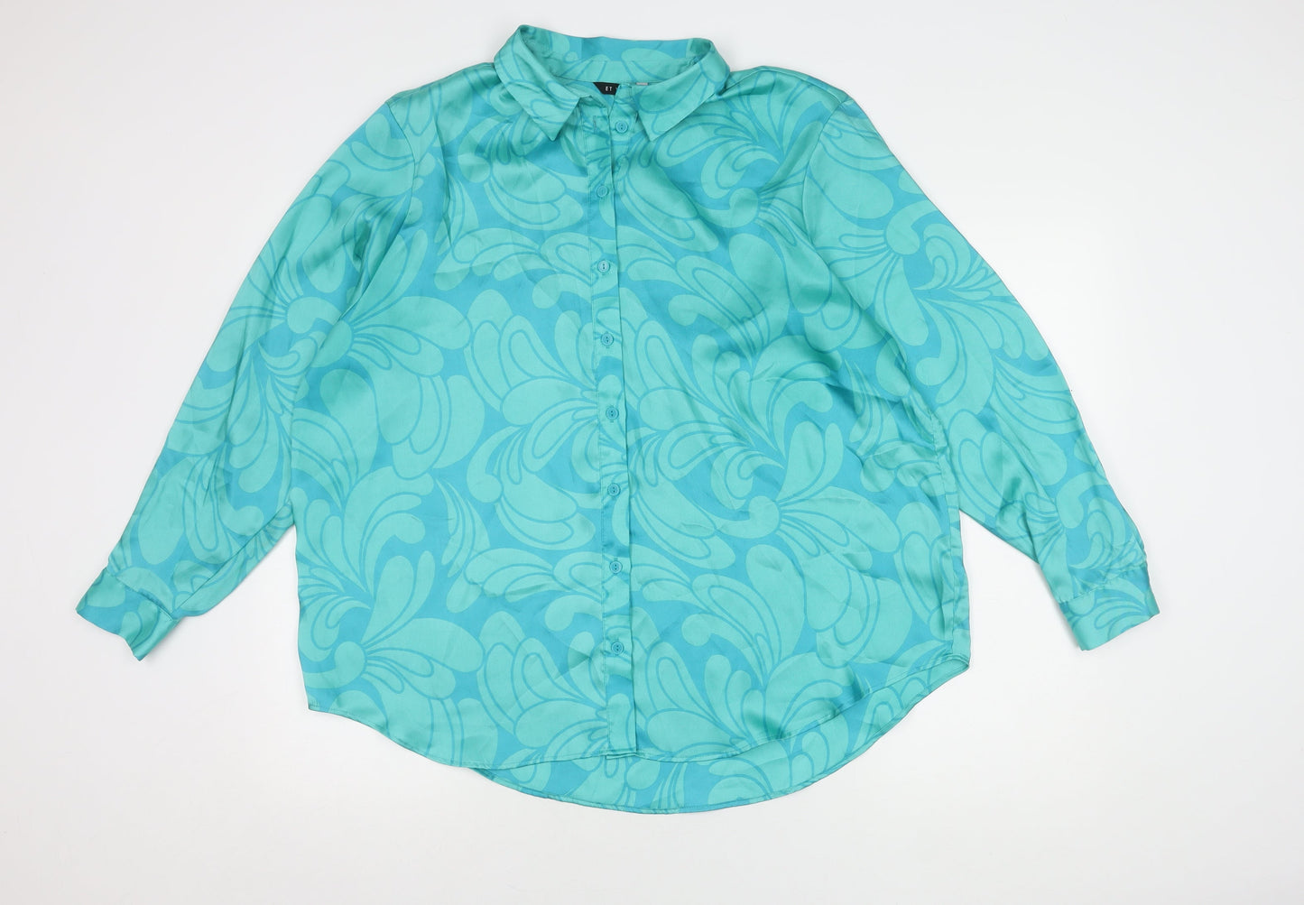 Womens UK Size 16 Et Vous Blue Basic Blouse