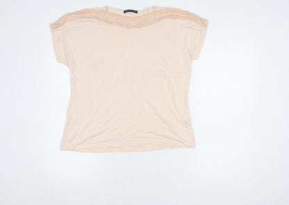 Womens UK Size 14 Marks and Spencer Pink Basic T-Shirt