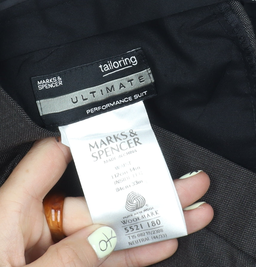 Marks and Spencer Men's Black Wool Trousers Size 40