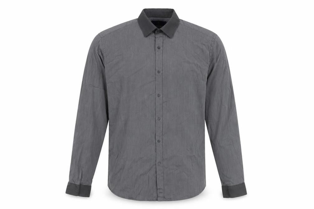 Next Men's Grey Slim Fit Long Sleeve Shirt