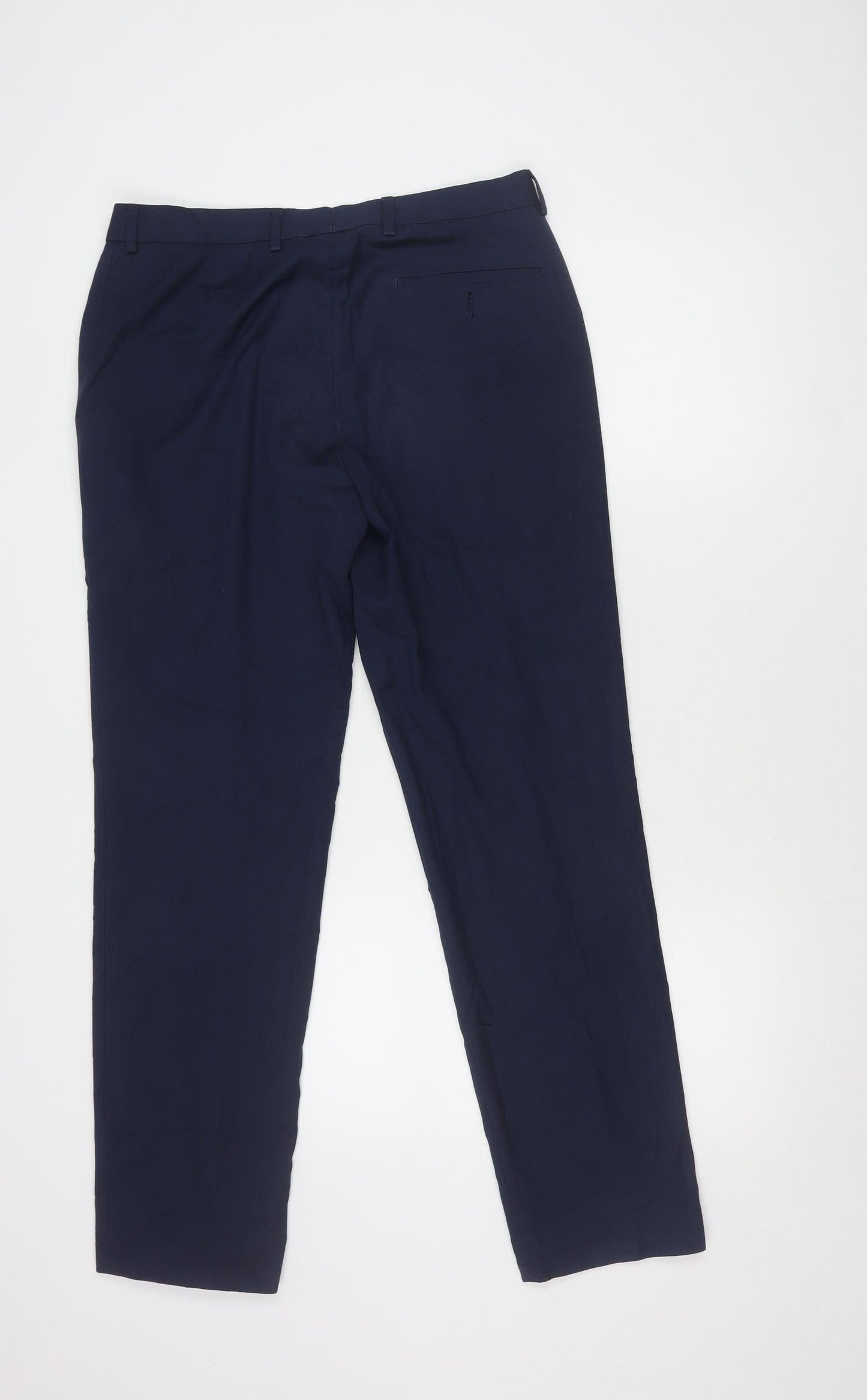 Marks and Spencer Men's Blue Regular Trousers 32
