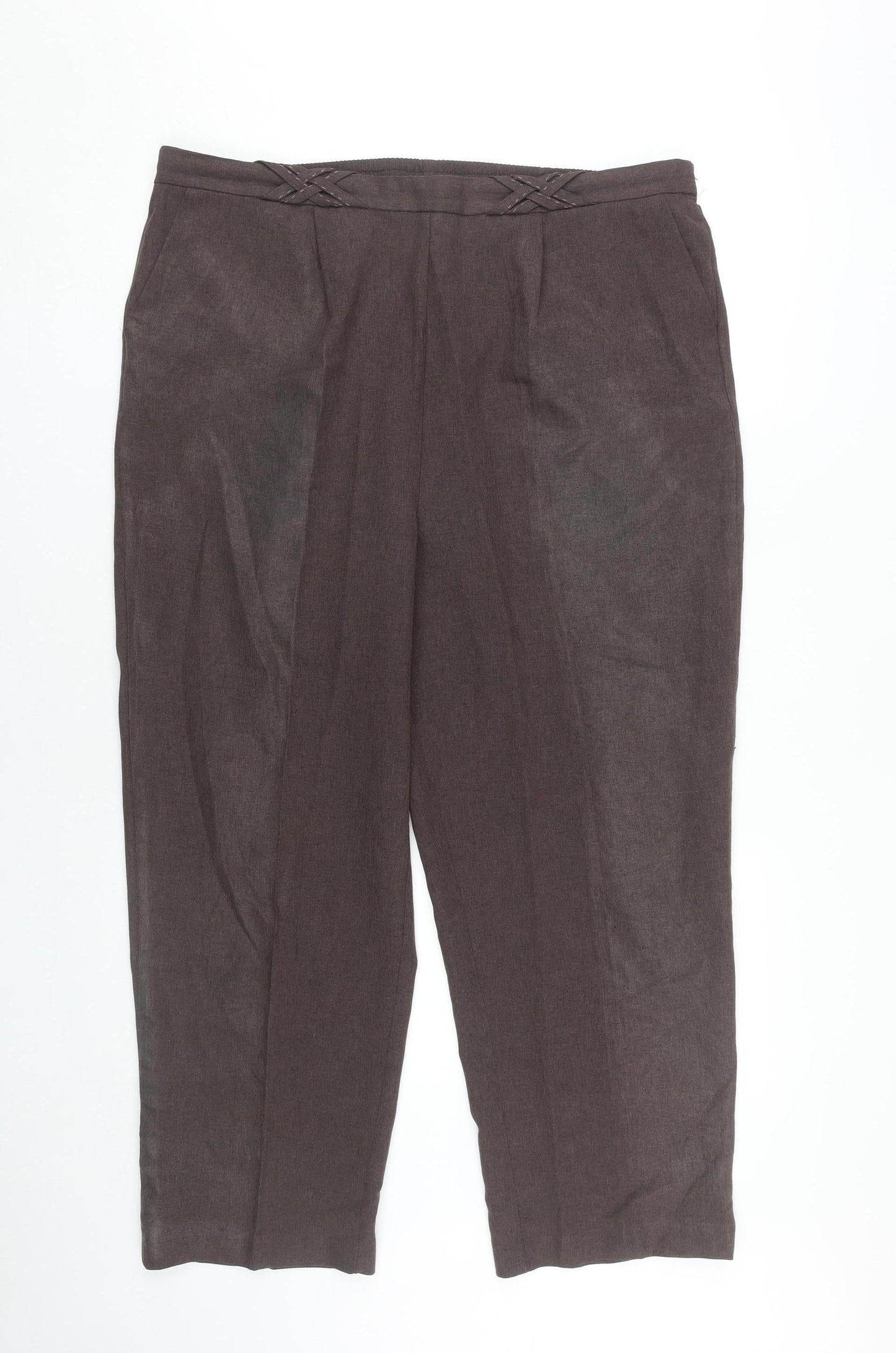 BM Collection Women’s Brown Polyester Trousers Size 18