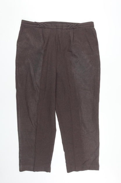 BM Collection Women’s Brown Polyester Trousers Size 18