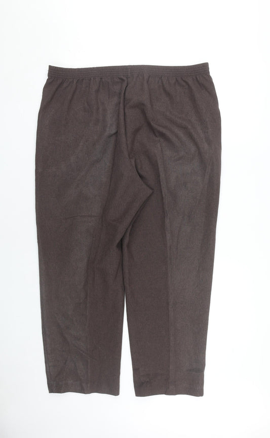 BM Collection Women’s Brown Polyester Trousers Size 18