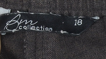 BM Collection Women’s Brown Polyester Trousers Size 18