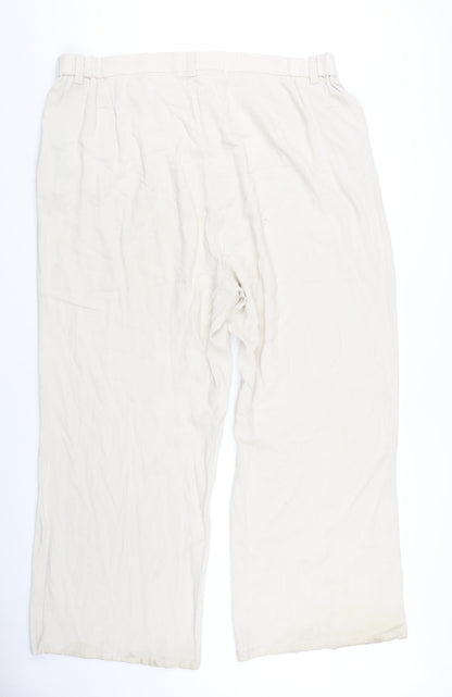 ASOS Design Women's Beige Wide-Leg Trousers Size 22