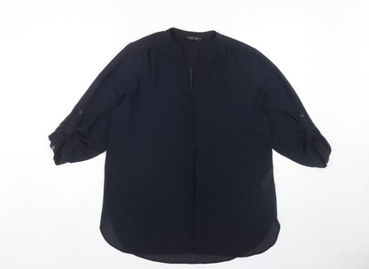 Womens UK Size 12 Dorothy Perkins Blue Basic Blouse