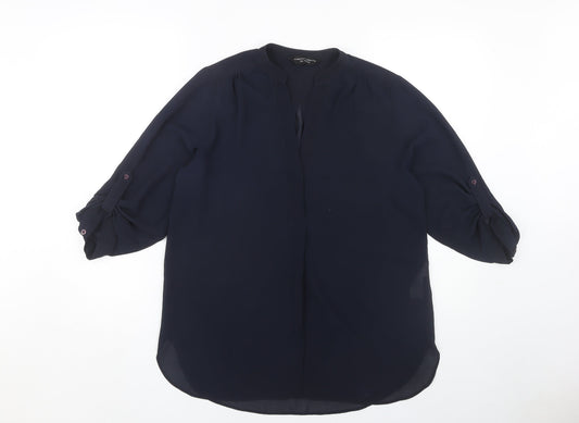 Womens UK Size 12 Dorothy Perkins Blue Basic Blouse