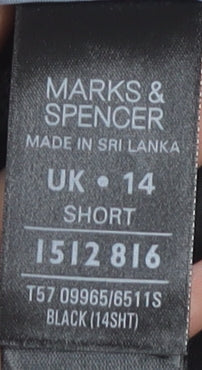 Womens UK Size 14 Marks and Spencer Regular Fit Workwear Black Trousers
