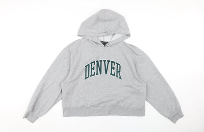New Look Women's Grey Pullover Hoodie M