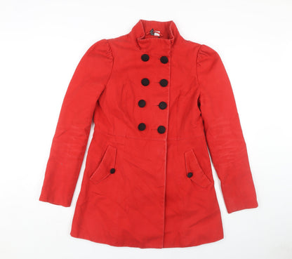Womens UK Size 12 H&M Red Pea Coat
