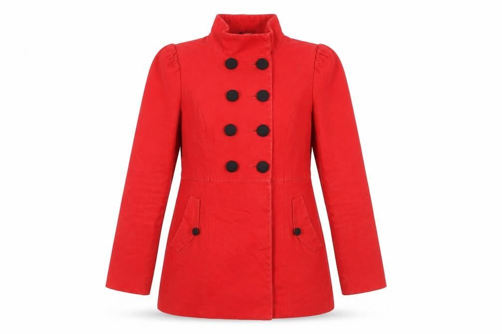 Womens UK Size 12 H&M Red Pea Coat