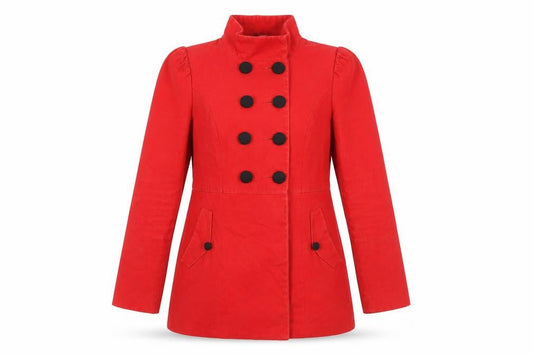 Womens UK Size 12 H&M Red Pea Coat