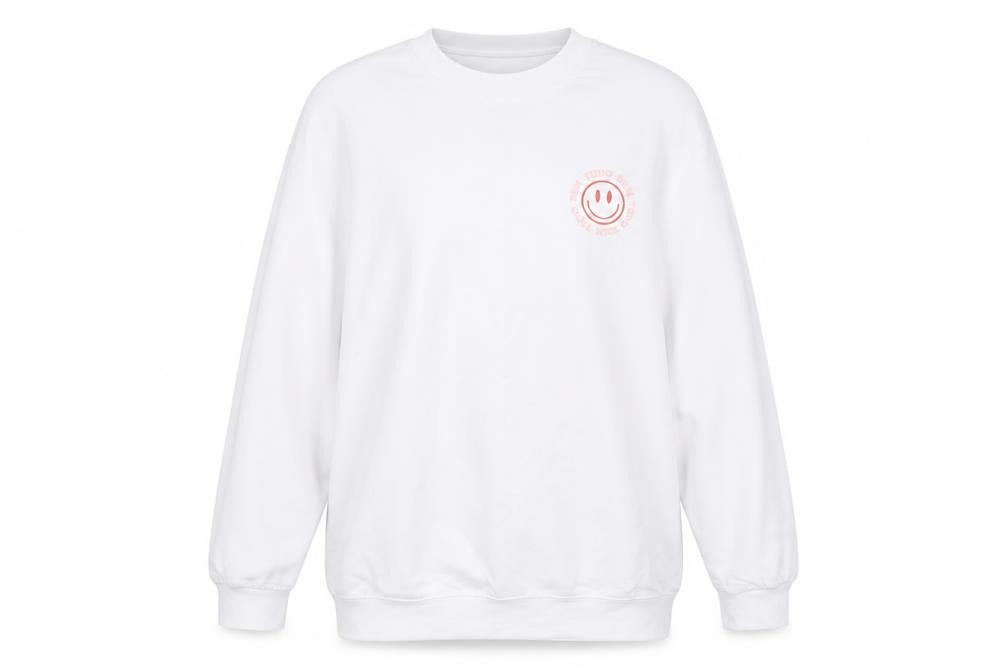 Front view of Kariban unisex white pullover sweatshirt l