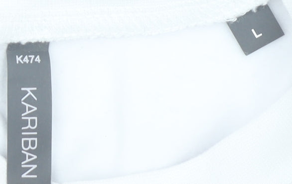 Kariban Unisex White Pullover Sweatshirt L