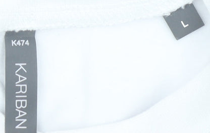 Kariban Unisex White Pullover Sweatshirt L
