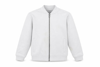 Front view of Marks & Spencer boys’ grey bomber jacket 8-9 years