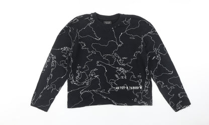 ZARA MAN Black Graphic Print Sweatshirt Med Men