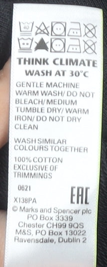 Marks and Spencer Black Polo, XL, Men's, Long Sleeve, Cotton